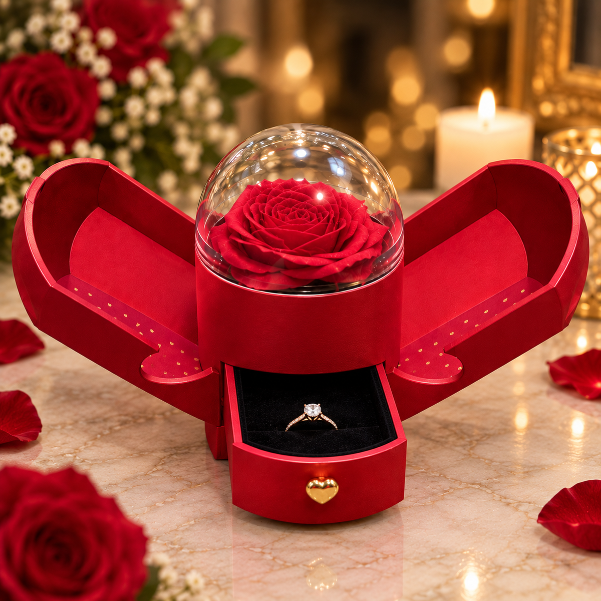 Surprise Rose Ring Holder